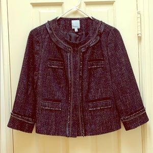 Halogen Jackie O Boxy Tweed Jacket Size 2P